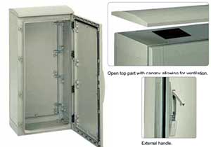 GRP Floor Standing Enclosures Enclosures with ventilated canopy, IP44 Enclosure from The Enclosure Company